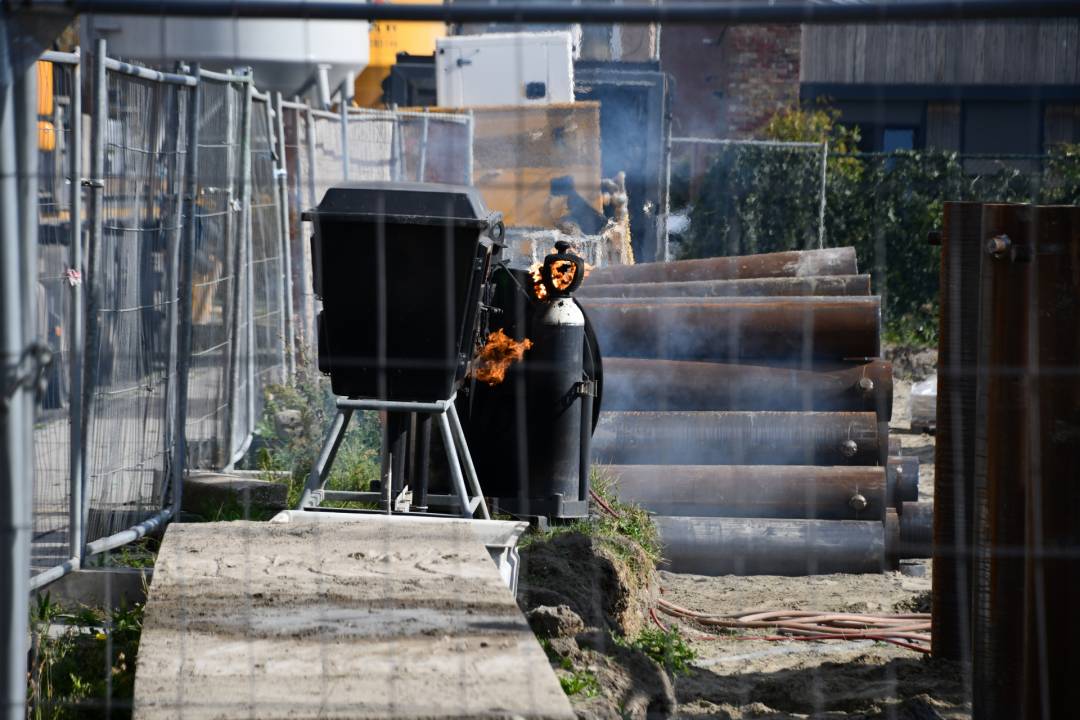 Brand in gasflessen bij werkzaamheden in Oost-Souburg