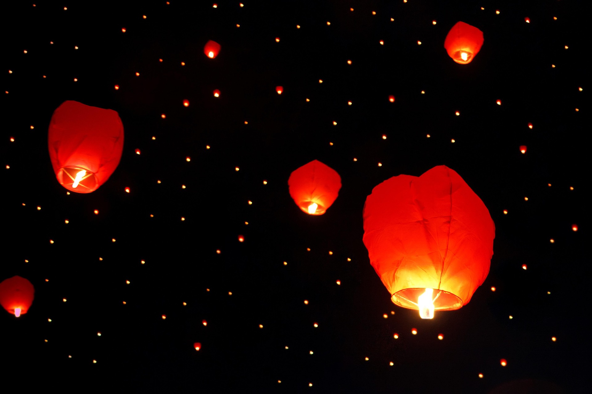 Foto lampionnen avond